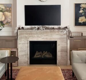 Taj Mahal Quartzite Fireplace