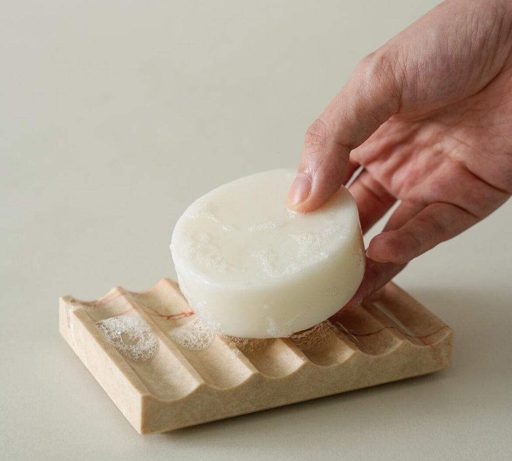 stone soap dish with drain