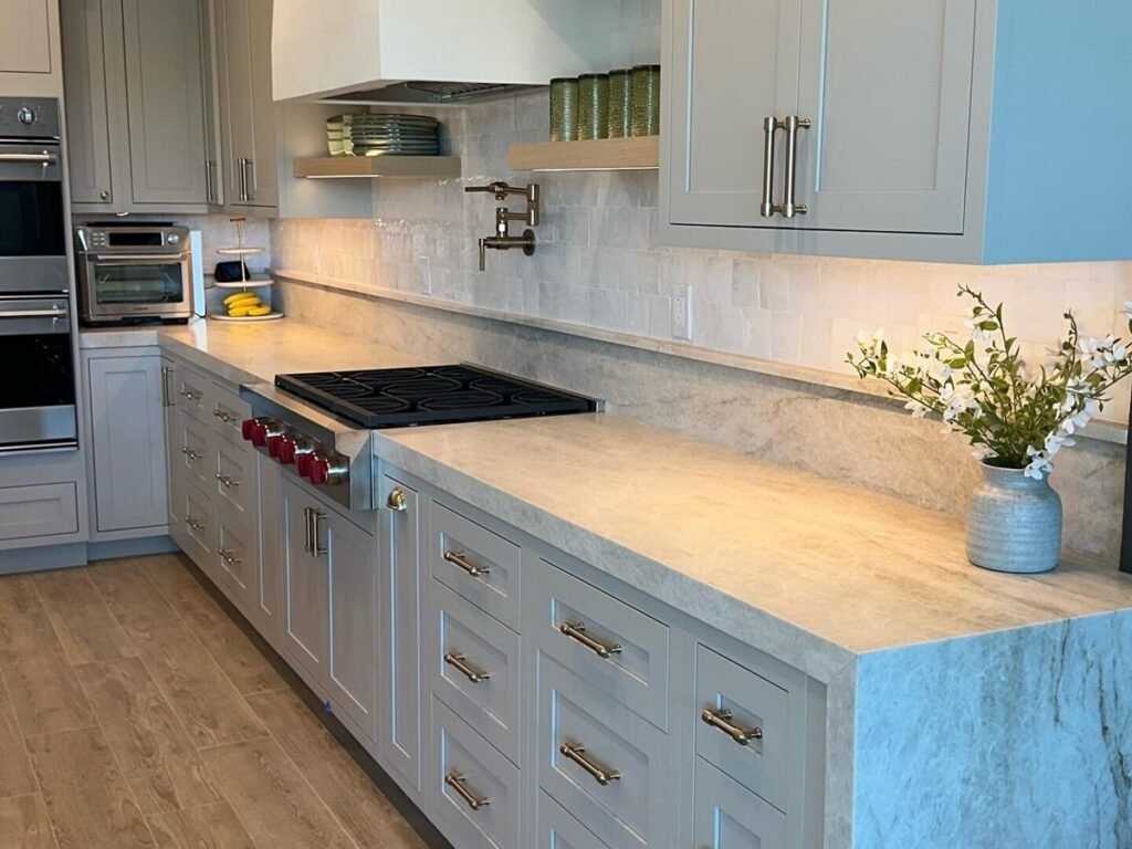 Taj Mahal quartzite kitchen countertop
