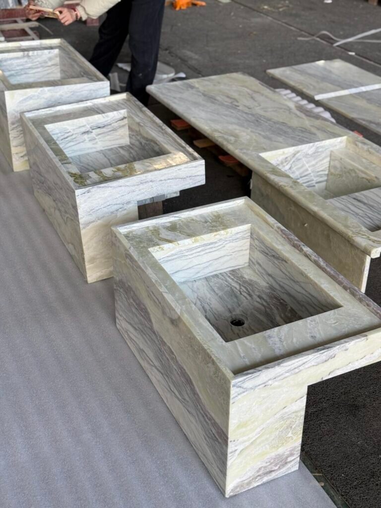 bathroom stone finishes