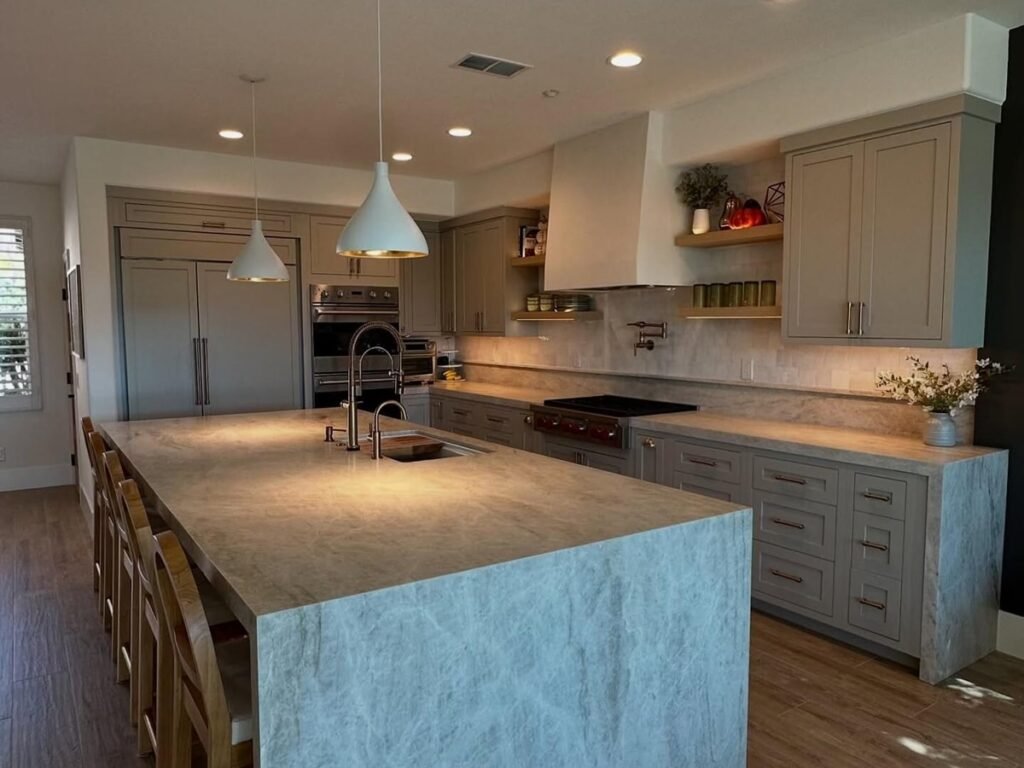 quartzite kitchen island