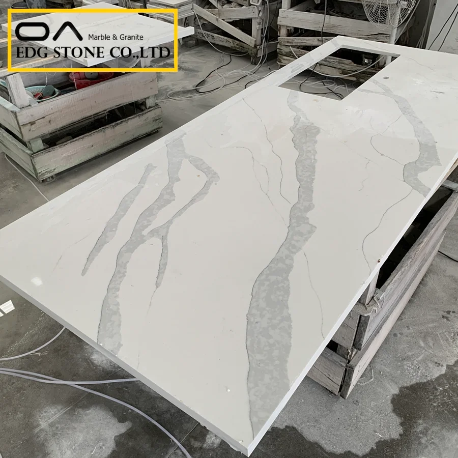 Calacatta white quartz countertops