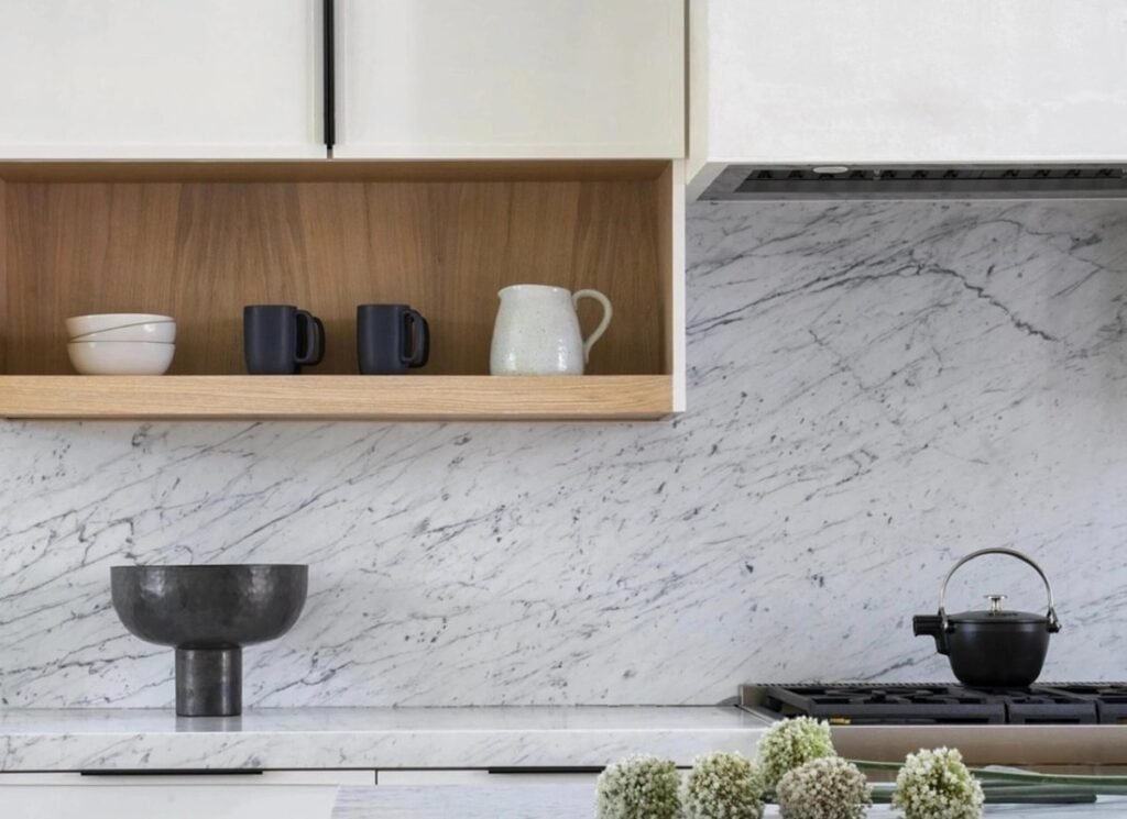 Carrara White Marble kitchen countertop
