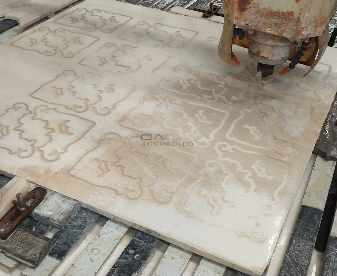 Marble water jet medallion