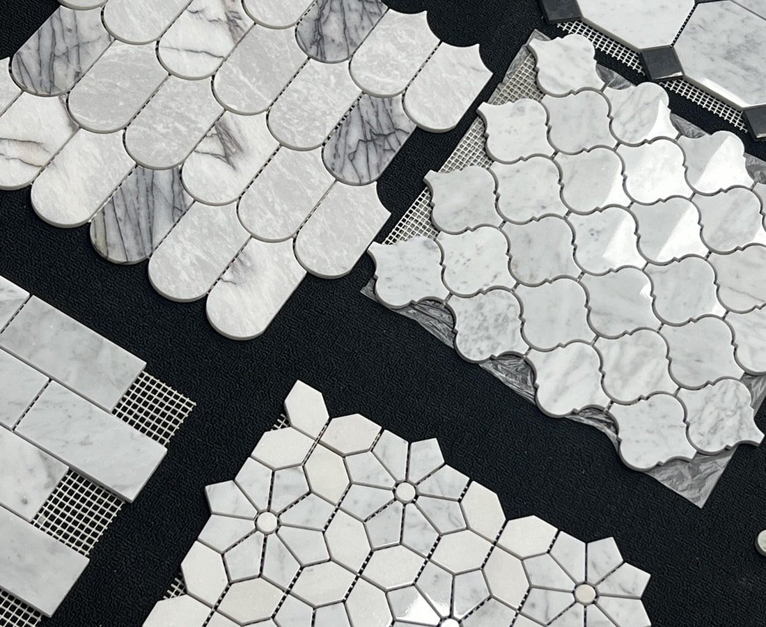glass and stone mosaic tile