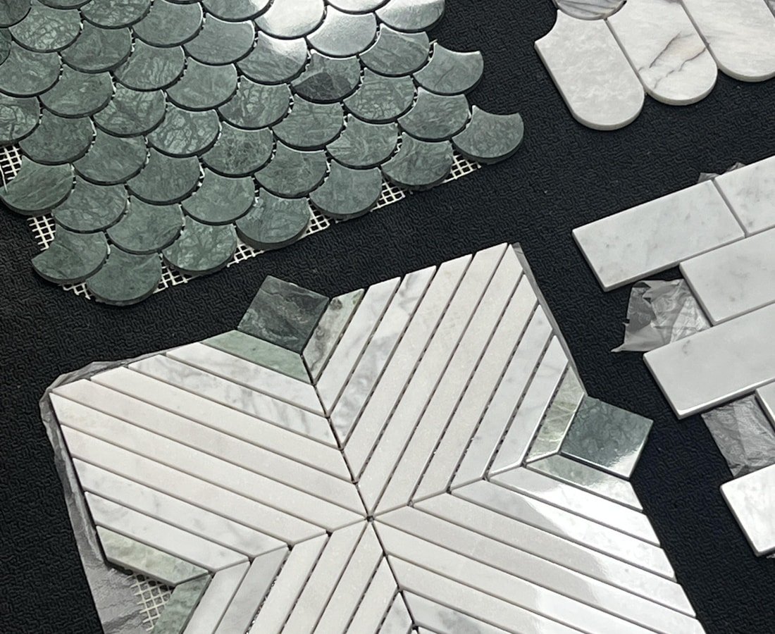 stone mosaic tile bathroom