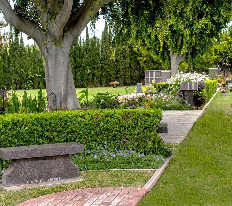 Cremation Bench with Pedestal Leg & Optional Vase