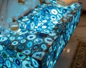 Gemstone and agate vanity tops