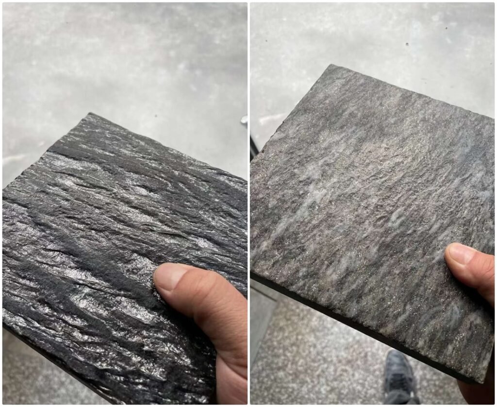 leathered marble finish