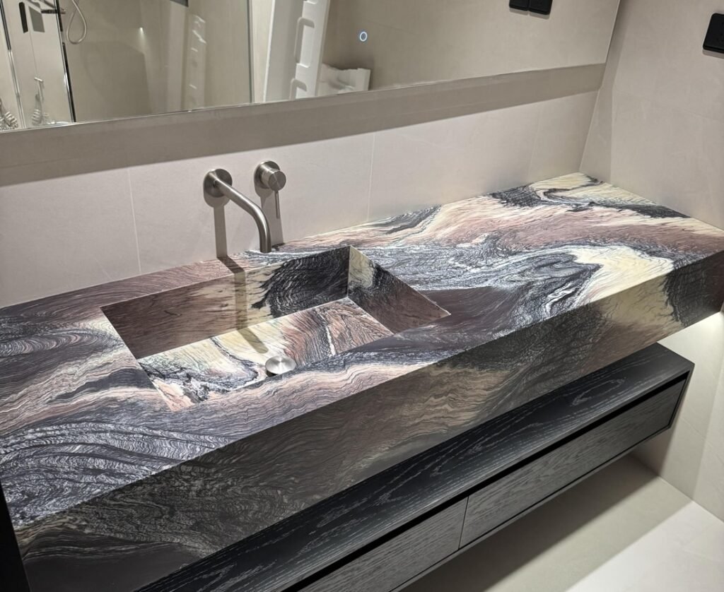 quartzite vs granite vanity