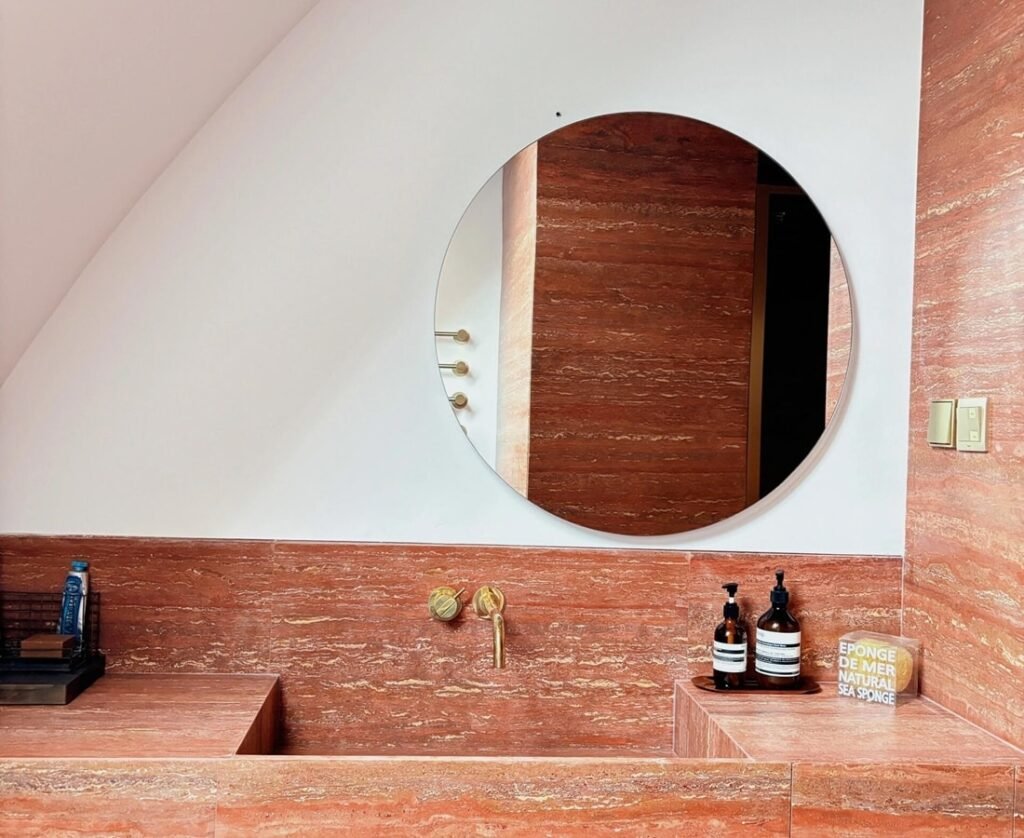 travertine bathroom vanity tops
