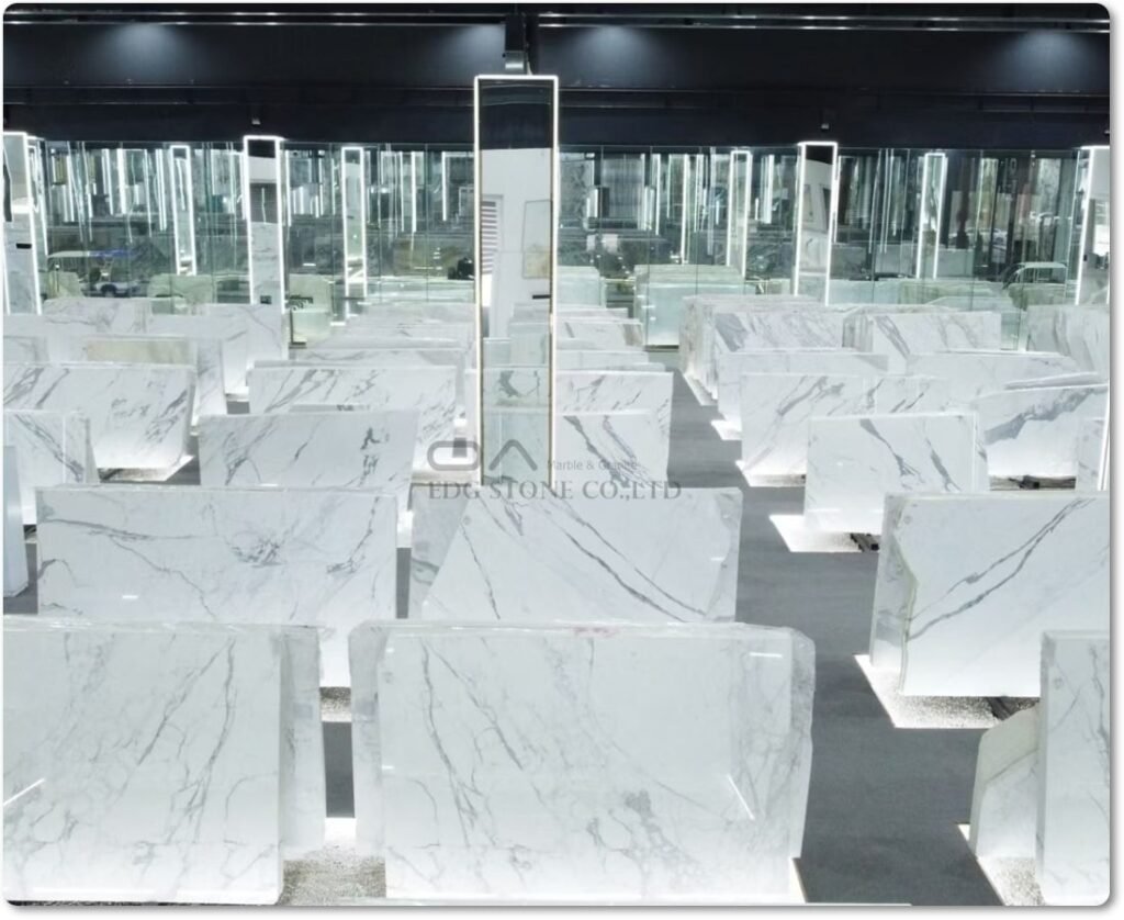 white marble slabs