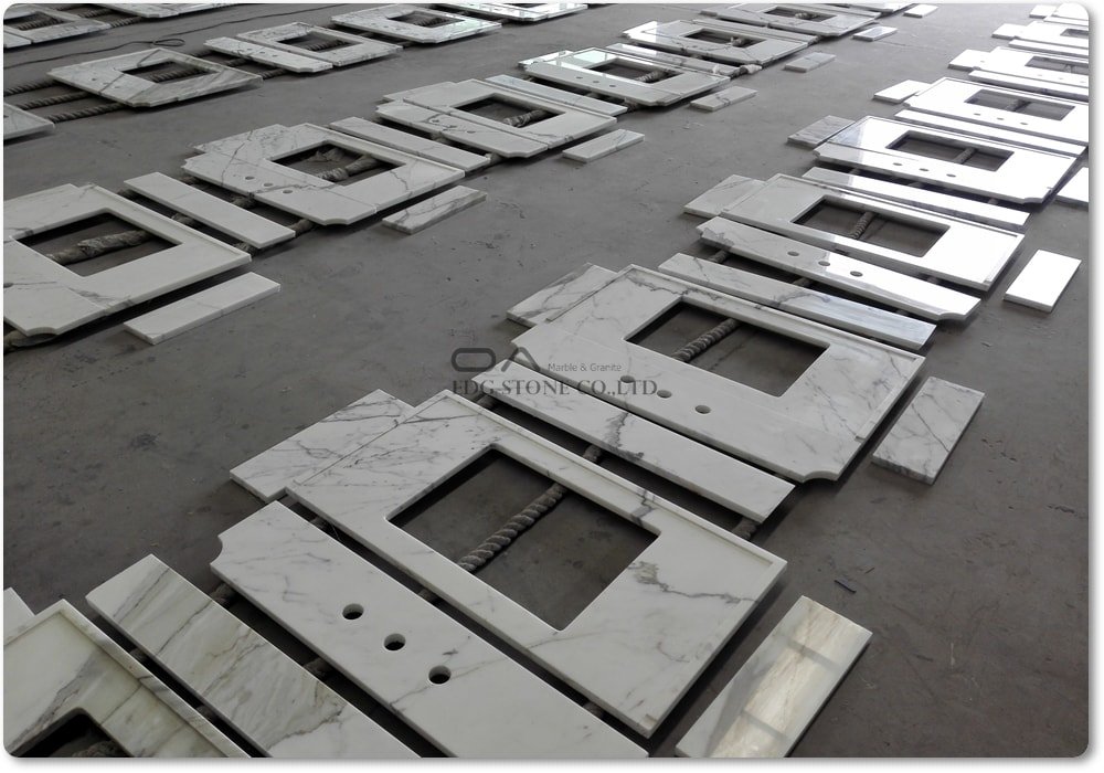 Calacatta marble countertop quality control