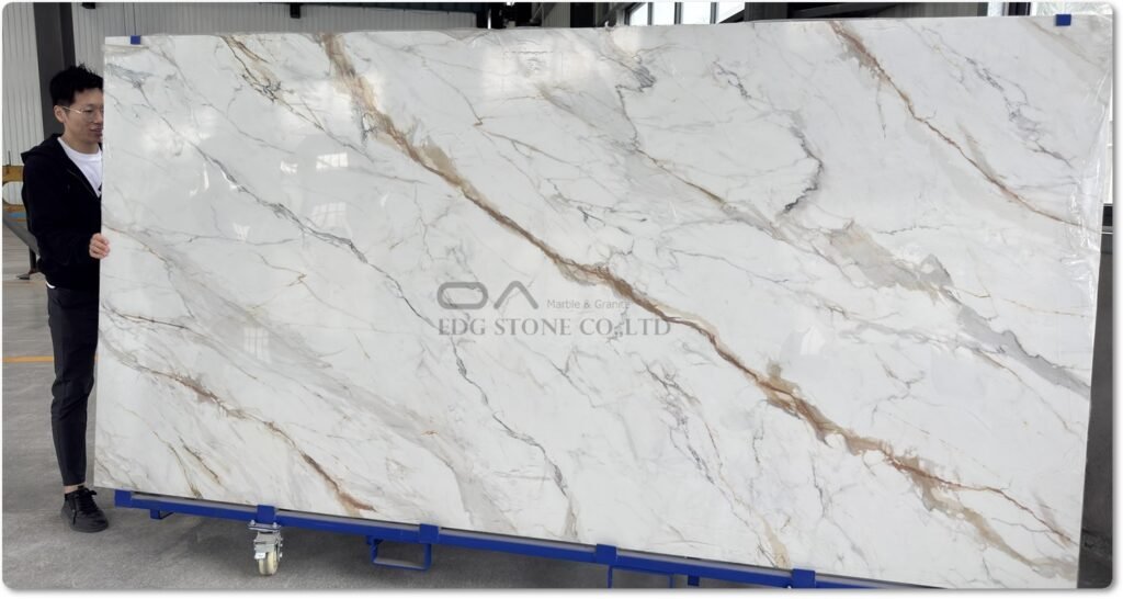 White Calacatta Quartz for kitchens
