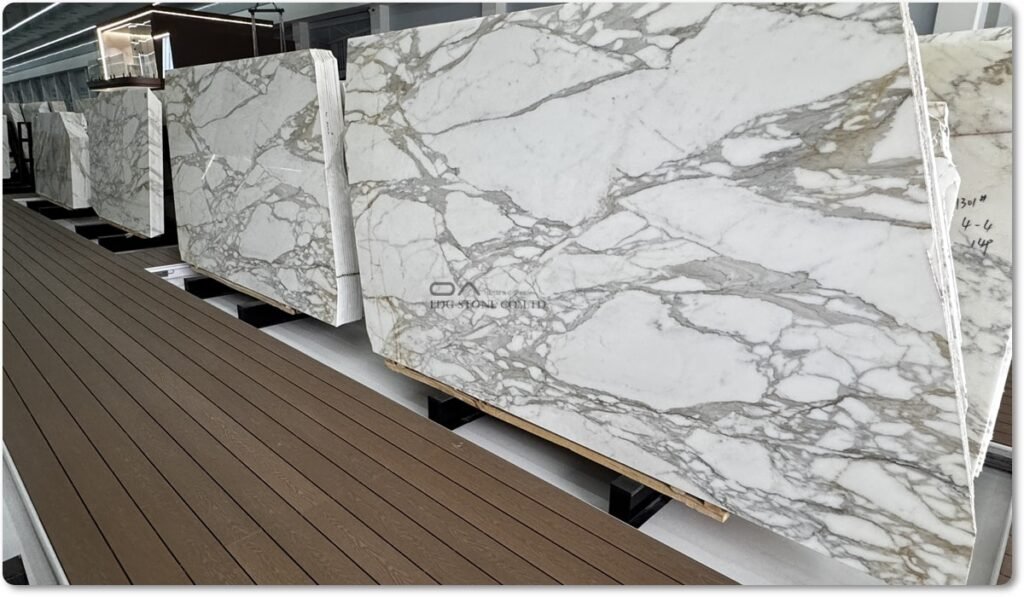 bookmatched calacatta marble slabs