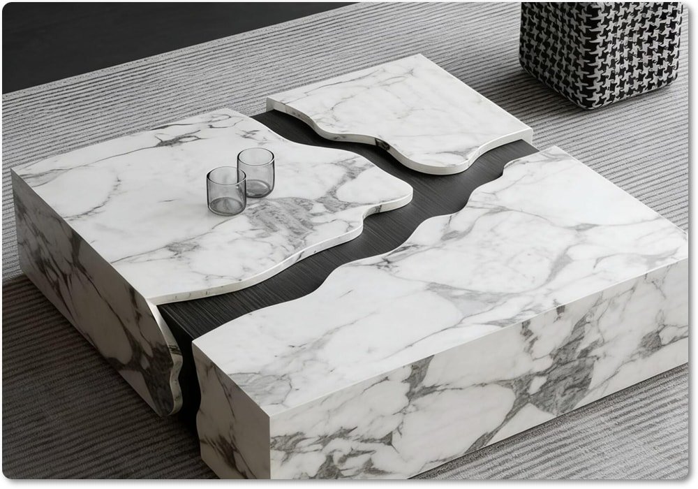 calacatta marble coffee table