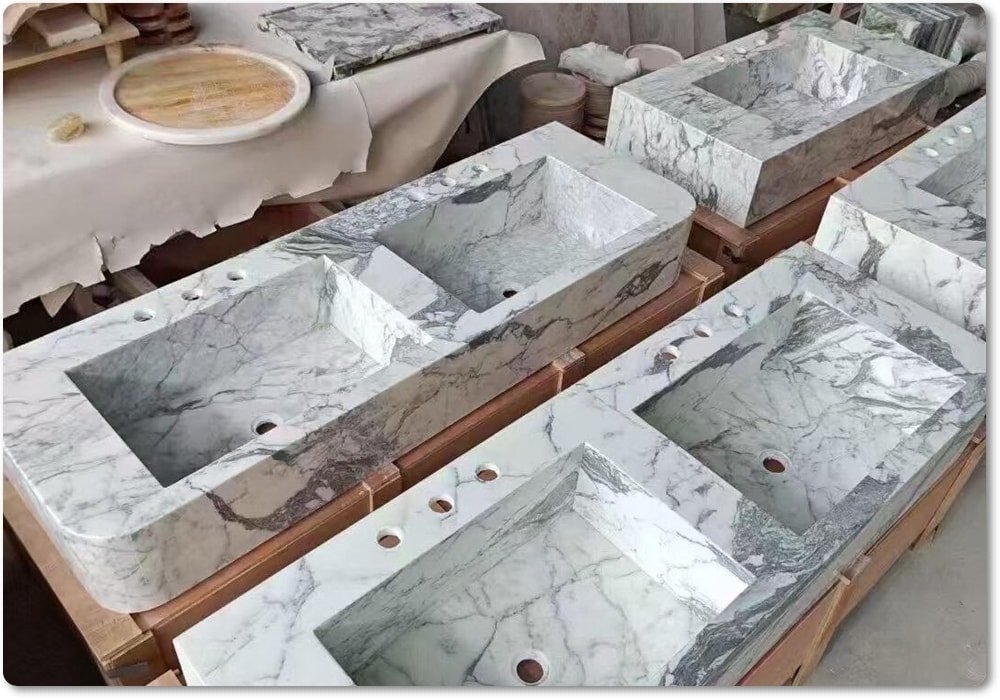 calacatta marble sink