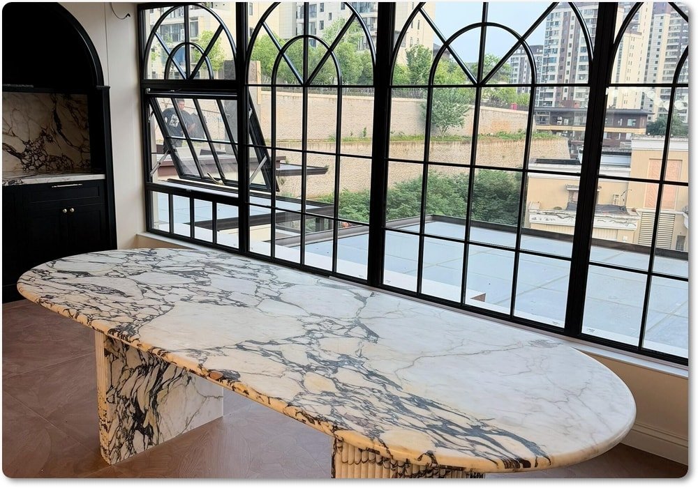 calacatta marble table
