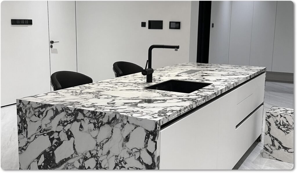 calacatta viola marble for residential interiors