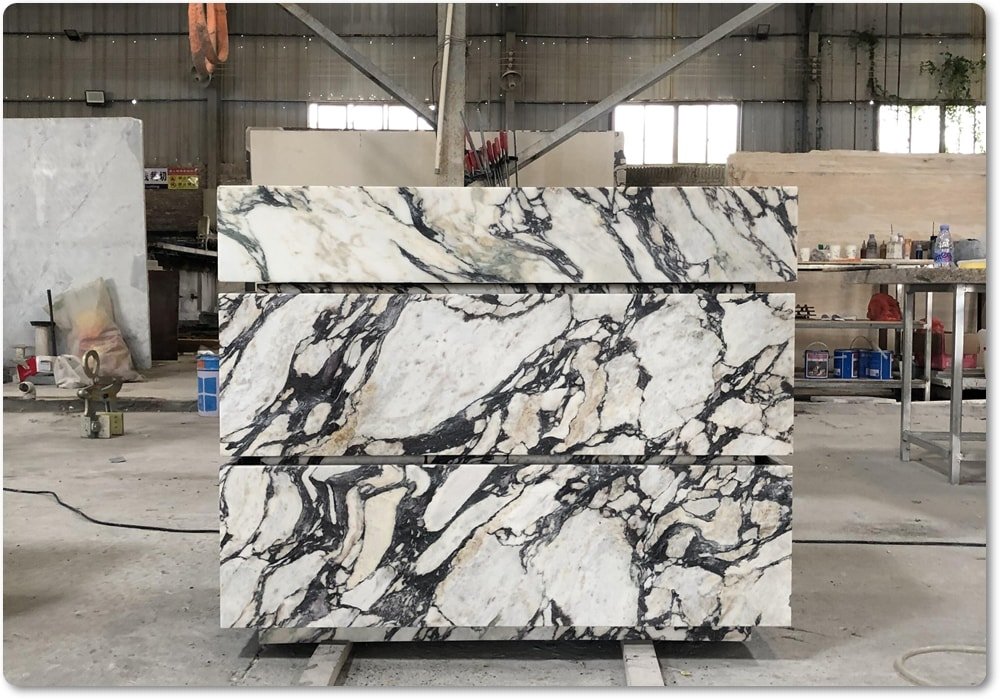custom calacatta marble sink