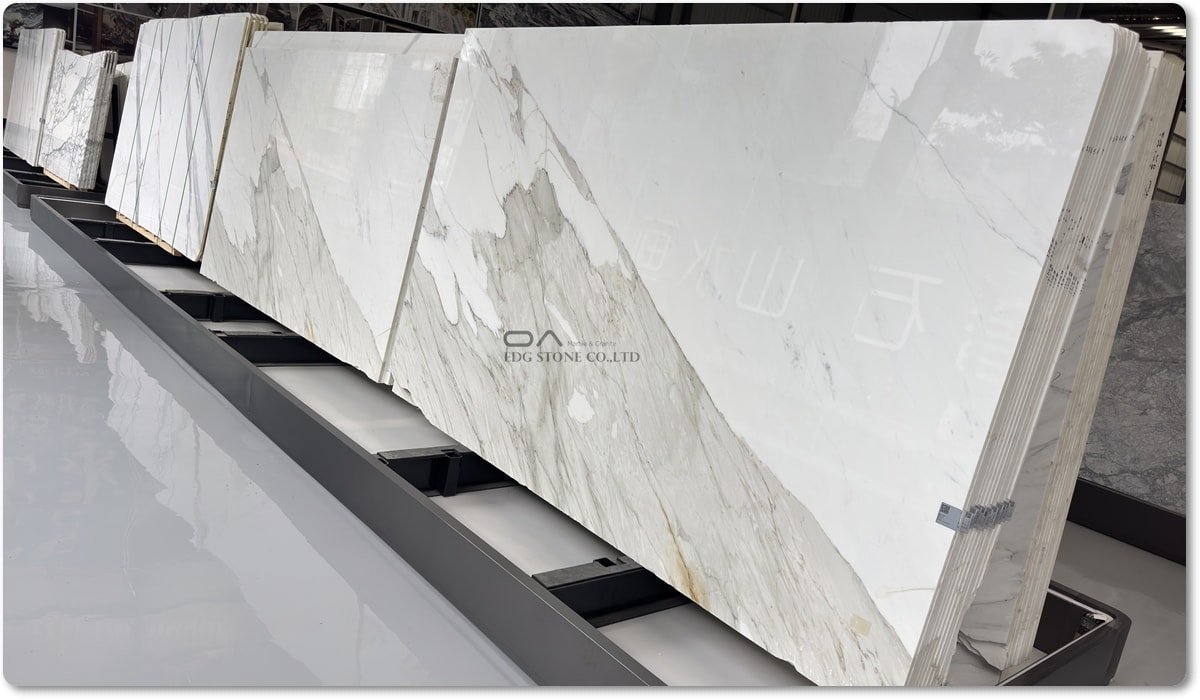 Calacatta white marble slabs