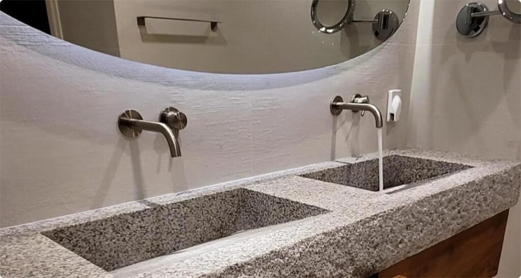 Clean white granite countertops