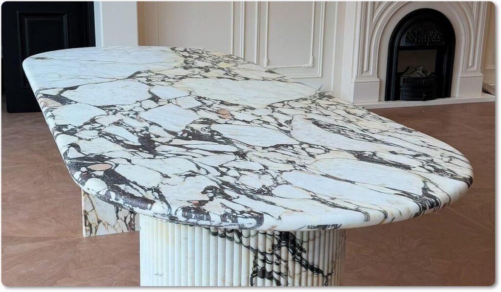 Commercial white marble furniture fabrication