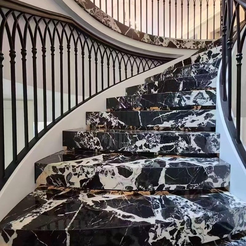 black marble stairs