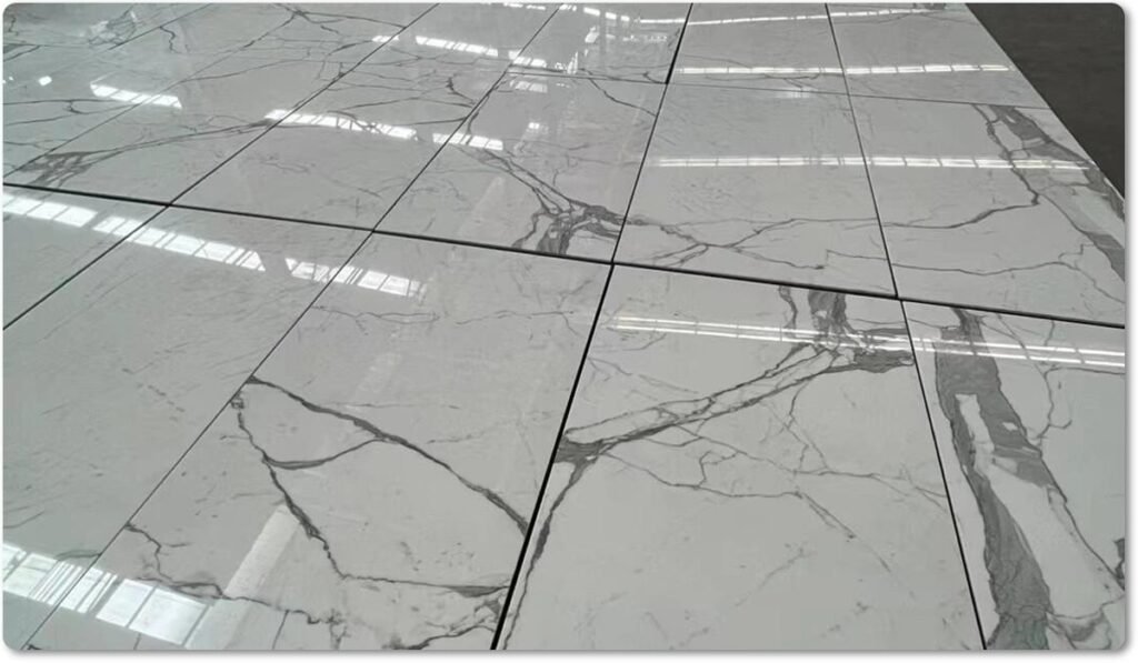 calacatta premium white marble floor tiles specification