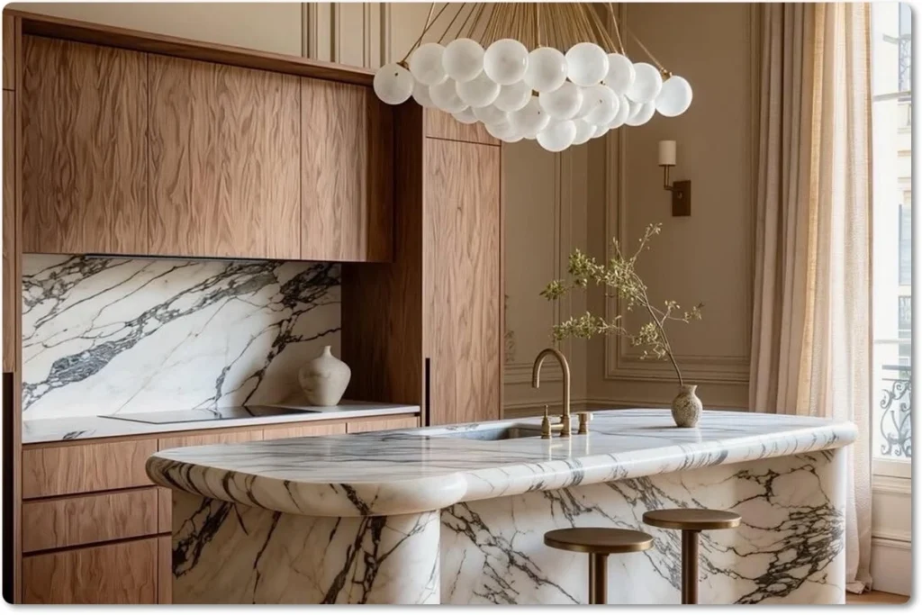 Book-Matched Marble Countertops