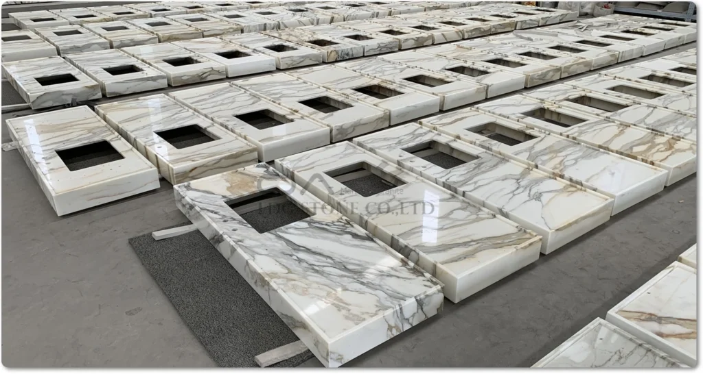 Calacatta gold marble vanity top manufacturer