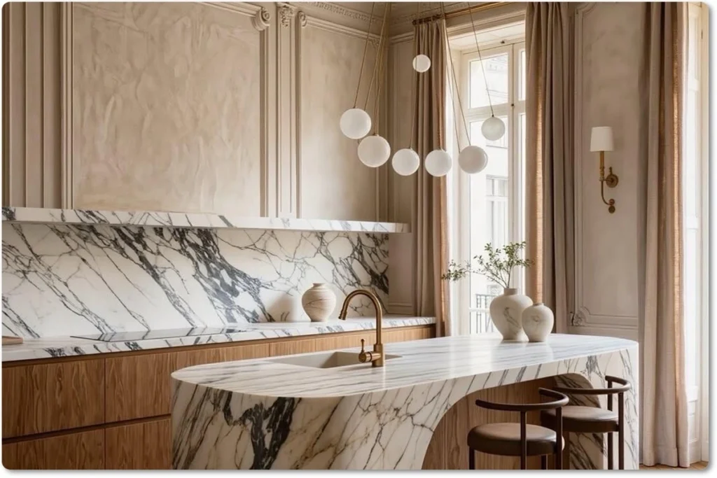 Mitered Edge Waterfall Countertop