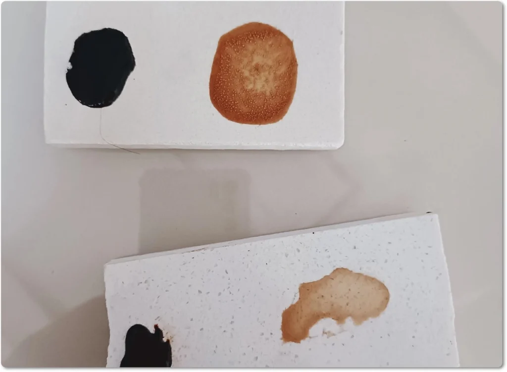 remove stains from white quartz