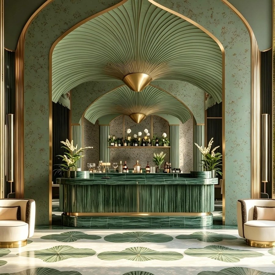 Green Marble Interior Decoration