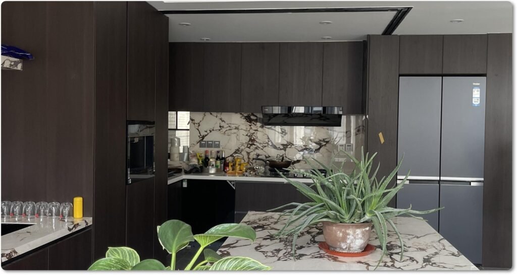 Ultra compact countertop for outdoor BBQ kitchen