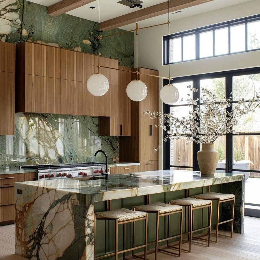 Waterfall island countertops