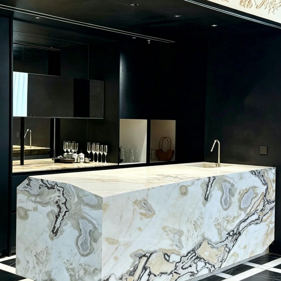 White Marble Kitchen Countertops