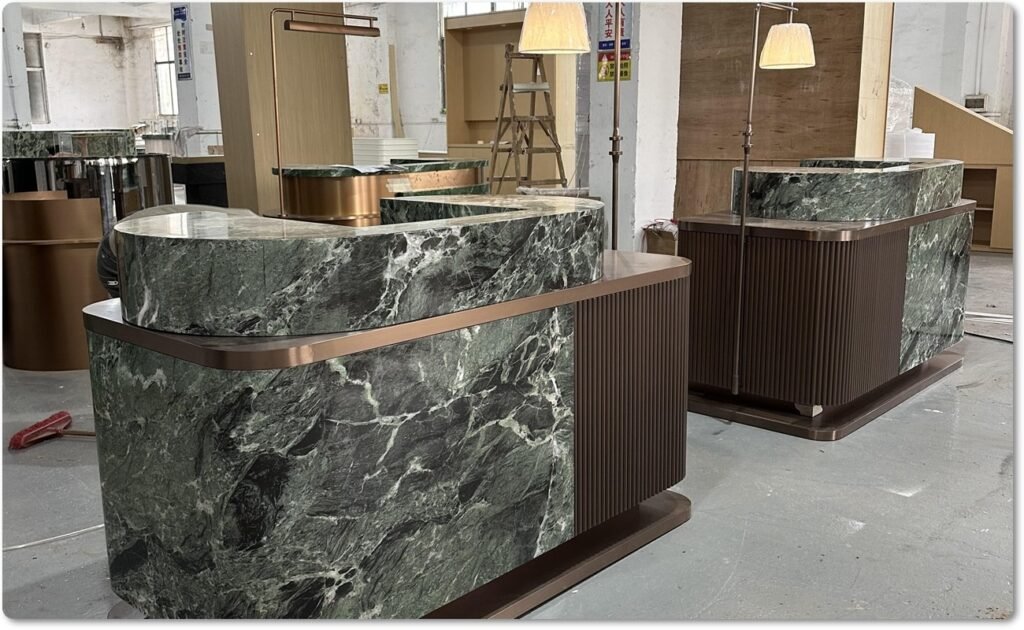 custom green marble fabrication manufacturer