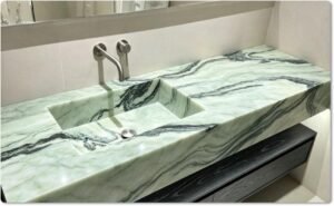 green marble bathroom