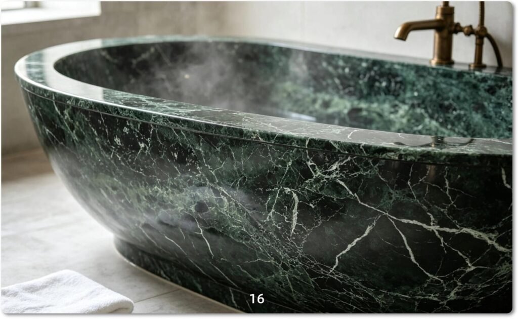 green marble bathroom countertop supplier