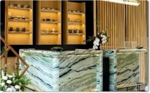 green marble countertops