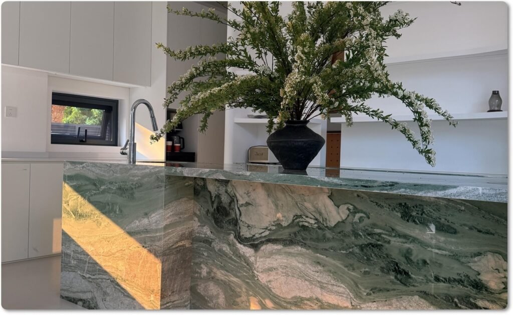 green marble kitchen countertop manufacturer