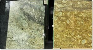 green marble slabs