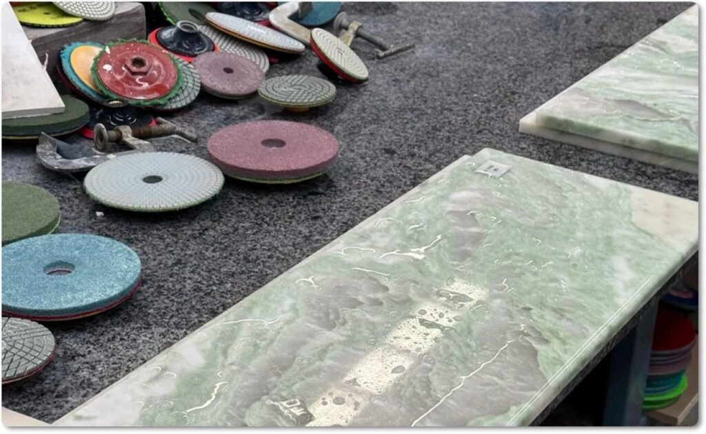 green marble vanity tops factory