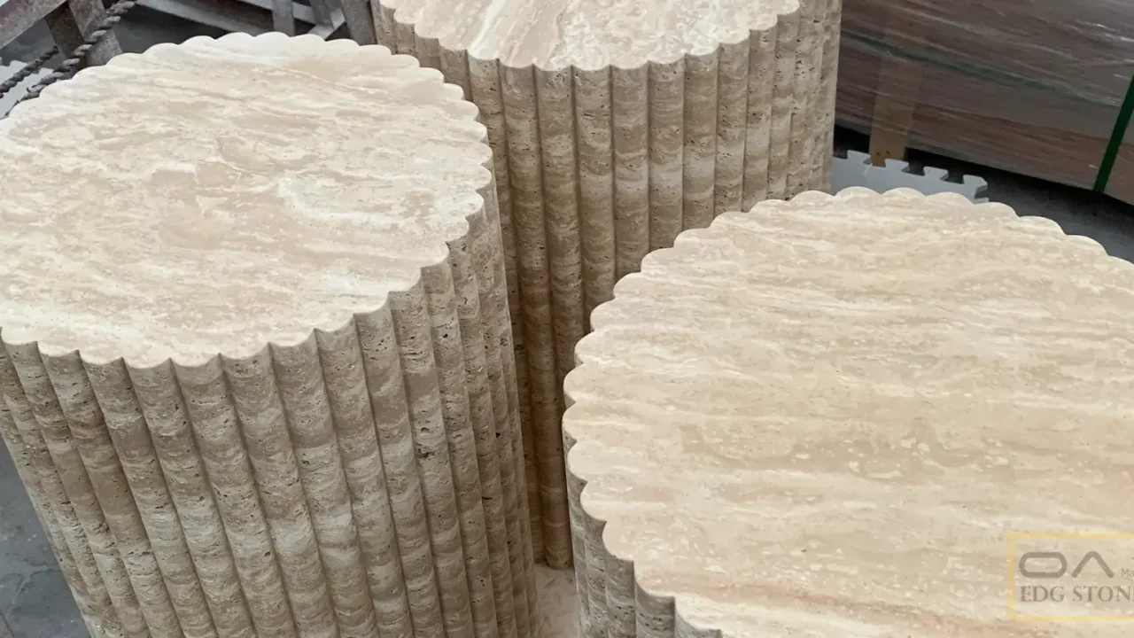 beige travertine stone table tops
