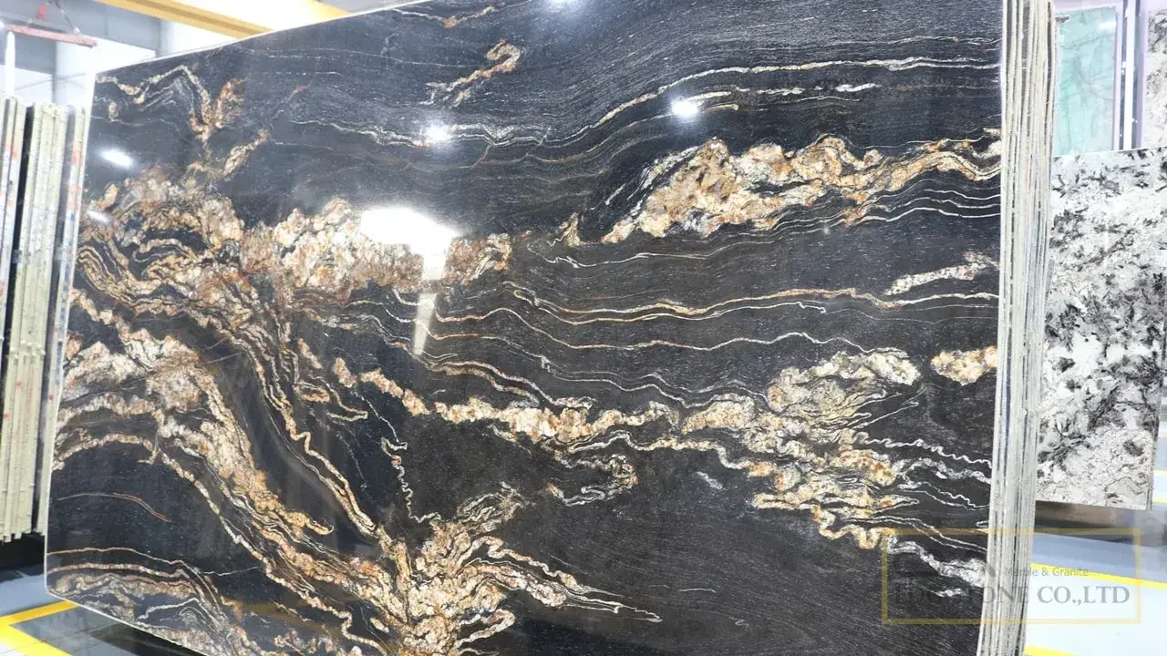 magma black honed granite